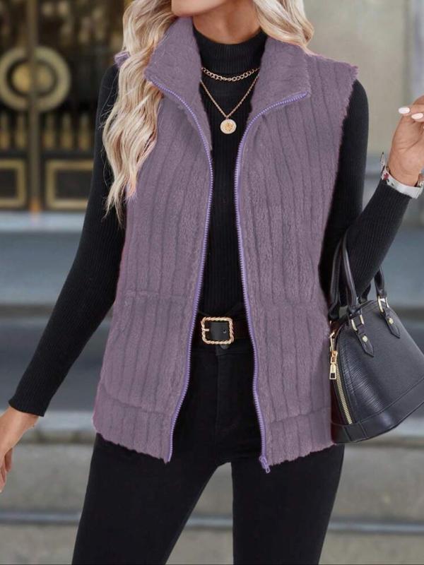 GRACE™ - Warm Ribbed Fleece Vest with Zipper Pocket for Fall &amp; Winter
