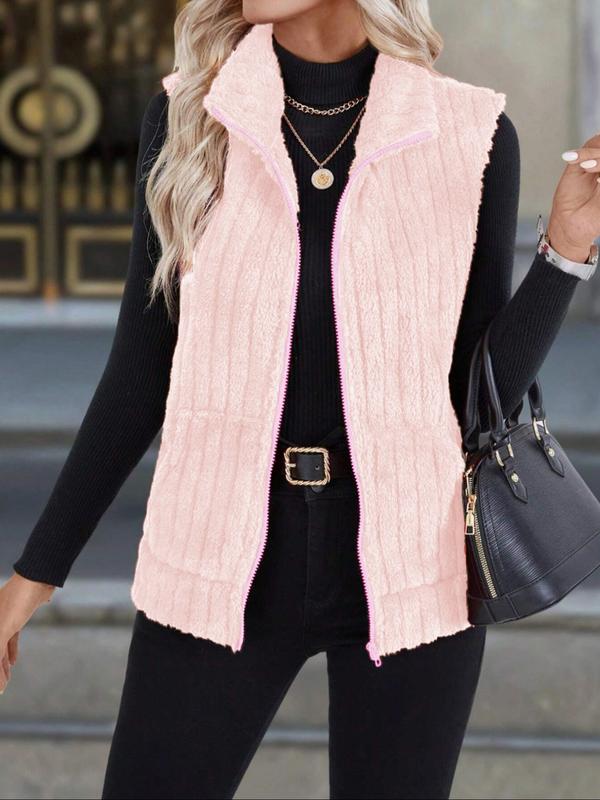 GRACE™ - Warm Ribbed Fleece Vest with Zipper Pocket for Fall &amp; Winter